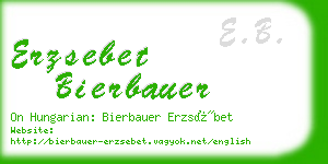 erzsebet bierbauer business card